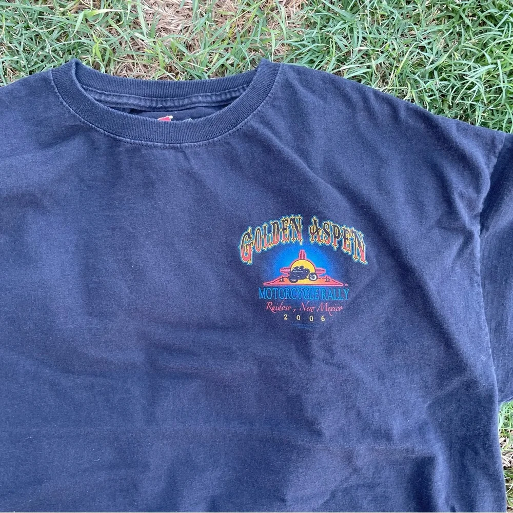 Hanes | 2006 Golden Aspen Motorcycle Rally Ruidoso NM Cowboy Graphic Tee - Picture 4 of 5